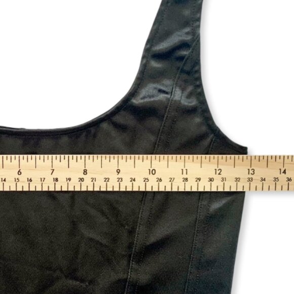 A.C.W. Black Satin Smocked Crop Top Bustier Corset Smock Goth Punk Romantic Emo - Picture 9 of 11